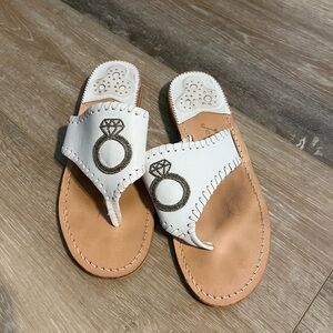 Jack Rogers Beaded Ring Sandal  8.5 / WHITE Wedding/Engagement